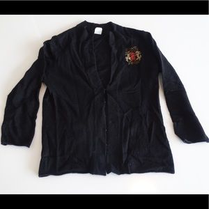 J Crew Black cardigan sweater with crest size XS
